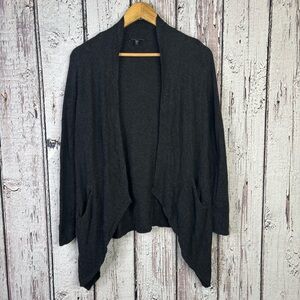 Eileen Fisher Women’s XS Gray Open Front‎ Cardigan Sweater Cotton Viscose Linen